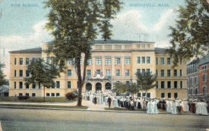 STUDENTS HIGH SCHOOL SPRINGFIELD MASSACHUSETTS POSTCARD 1908