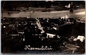 Karmelitai  Panorama Of The Lake and Buildings Real Photo RPPC Postcard