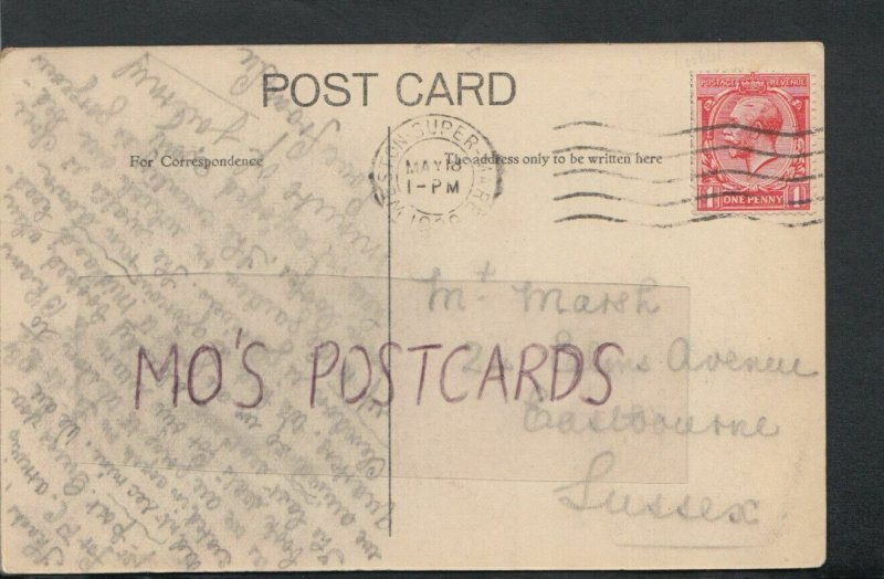 Family History Postcard - Marsh - 24 Elms Avenue, Eastbourne, Sussex  RF3706