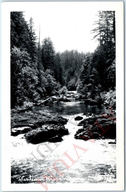 c1950s Linn, Marion Co CA RPPC Santiam River Tributary of Willamette Photo A164