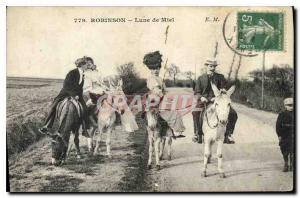 Postcard Old Robinson Honeymoon Donkey Mule