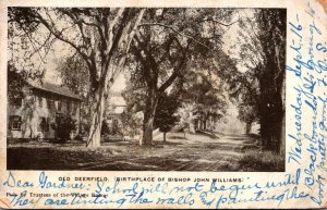 Massachusetts Deerfield Town Scene Birthplace Of Bishop John Williams 1914