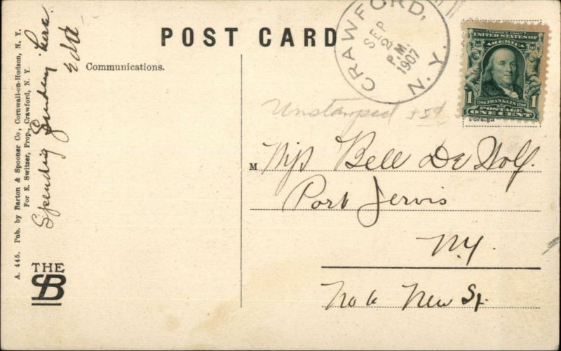 Mountain Lodge Shawangunk Mtns Crawford Ulster County NY c1910 Postcard