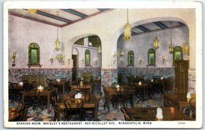 Postcard - Spanish Room, Wrigley's Restaurant - Minneapolis, Minnesota