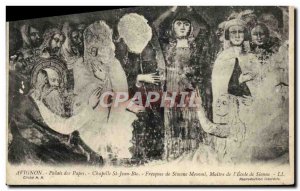 Old Postcard Avignon Palace of the Popes Chapel St Jean Bte Frescoes of Simon...