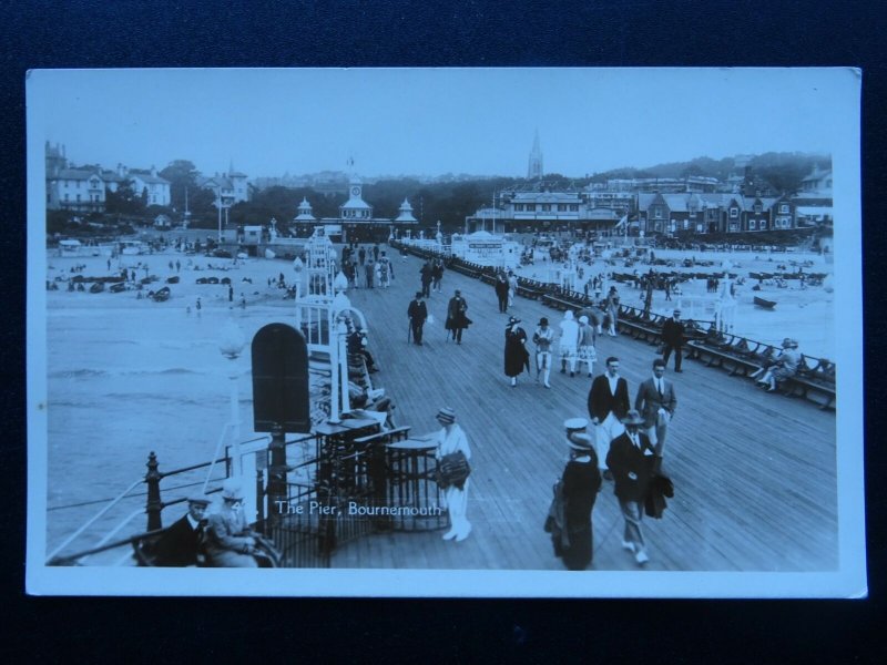 BOURNEMOUTH The Pier Animated Scene shows Ferry Ticket Gate  - Old RP Postcard