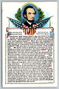 Civil War  Abraham Lincoln's Gettysburg Address    Postcard