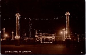 UK Illuminations At Blackpool Vintage RPPC 09.95