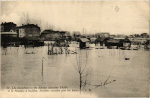 CPA OULLINS - Les Inondations du Rhone 1910 - A la Saulaie a OULLINS (639926)