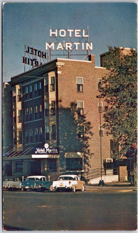 Martin Hotel Rochester Minnesota MN Front View Across The Street Postcard