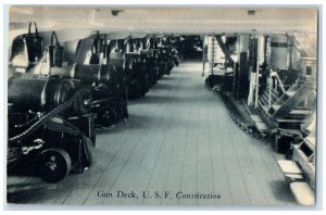 1940 Gun Deck USF Constitution Boston  Massachusetts MA Vintage Antique Postcard