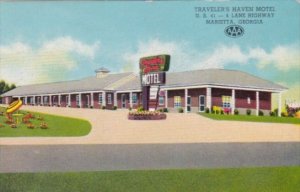 Georgia Marietta Traveler's Haven Motel 1955 Curteich