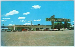 CLINES CORNERS, New Mexico NM ~ Roadside ROUTE 66  ca 1950s Cars  Postcard