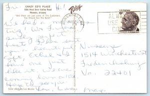 PHOENIX, AZ Arizona  CRAZY ED'S PLACE  Meridian Base BAND 1976 Roadside Postcard