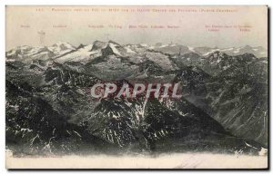 Old Postcard Panorama took MIID Peak on the high chain of the Pyrenees