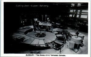 1950s Casting Dept. Copper Refinery Sudbury Ontario Canada Real Photo Postcard