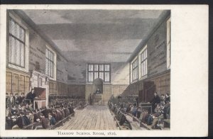 Middlesex Postcard - Harrow School Room, 1816 -  K346