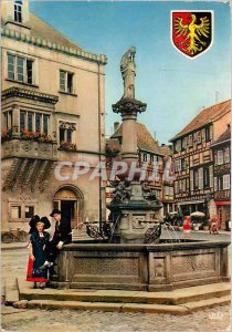 Modern Postcard Obernai (Bas Rhin) Fountain Sainte Odile Alsace Picturesque