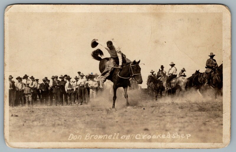 Postcard RPPC c1922 Cheyenne WY or Monte Vista CO Don Brownell on Crooked Shep