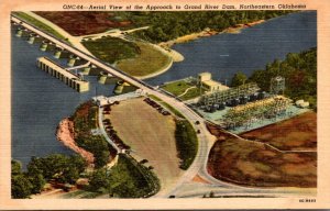 Oklahoma Aerial View Of The Approach To Grand River Dam Curteich