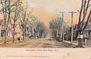 RED BANK NEW JERSEY~MONMOUTH STREET-FRANK H WELLER PHOTO POSTCARD 1907 PSMK