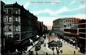 Vtg Boston Massachusetts Adams Square Postcard
