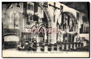 Old Postcard Mont St Michel Parish Church