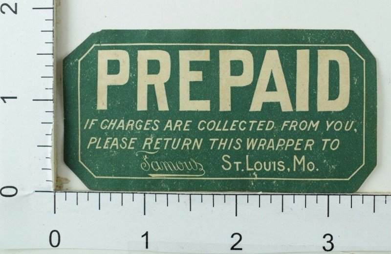 1890's Paper Label Prepaid Poster Stamp Wrapper P35
