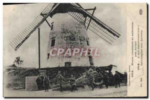 Postcard Old Windmill Mill into ambulance near Antwerp Army