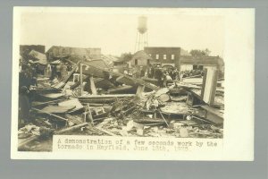 Hayfield MINNESOTA RP 1925 TORNADO Ruins MAIN STREET nr Austin Dodge Center