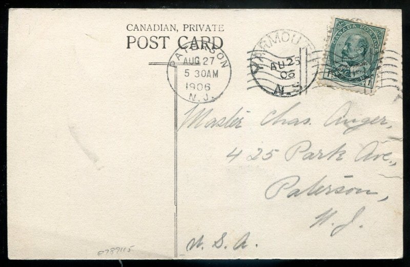 h2936- YARMOUTH NS Postcard 1906 DAR Steamer