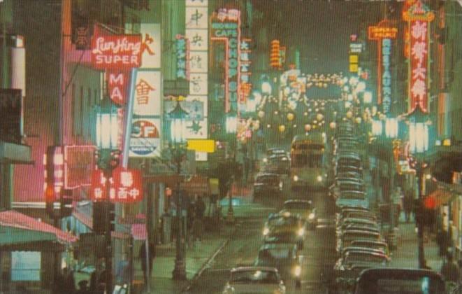 California San Francisco Chinatown At Night Street Scene