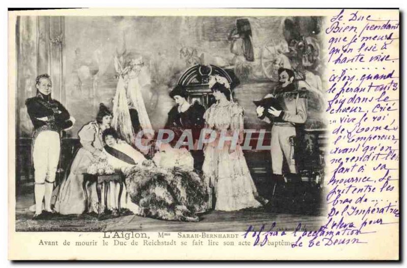 Old Postcard Fantasy Theater Woman L & # 39aiglon Sarah Bernhardt Before dyin...