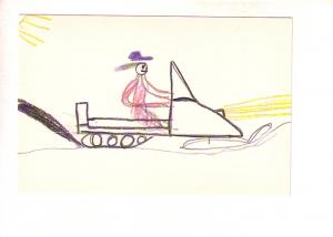 Child's Artwork from Fort Resolution N.W.T, Designed for Expo 86, Snowmobile