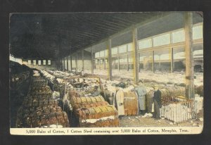 MEMPHIS TENNESSEE 5000 BALES OF COTTON WAREHOUSE INTERIOR VINTAGE POSTCARD