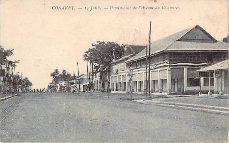 Guinée Française - Conakry - 14 Juillet, Pavoisement de l'Avenue du Commerce