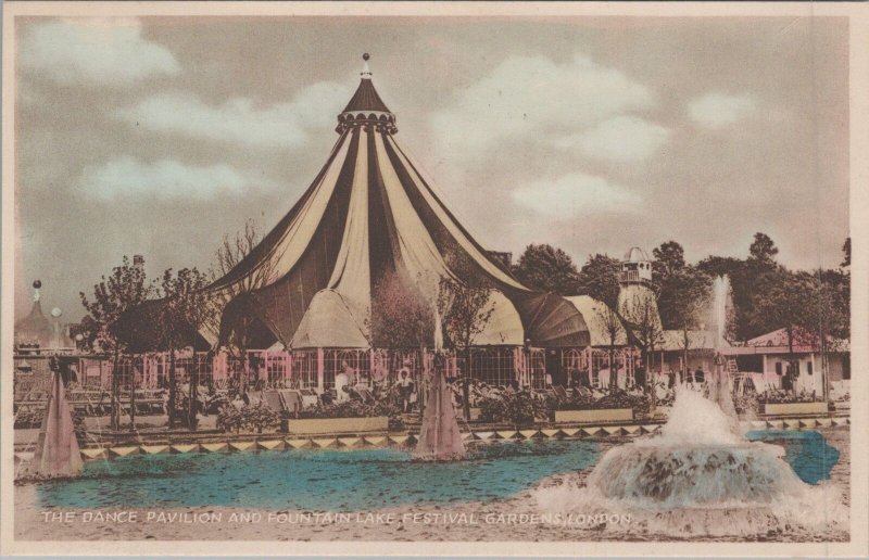 London Postcard - Festival Gardens, The Dance Pavilion & Fountain Lake RS32370 