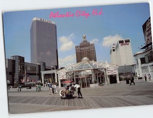 Postcard View of the boardwalk at Park Place, Atlantic City, New Jersey