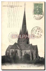 Old Postcard Crécy-sur-Serre L & # 39Eglise