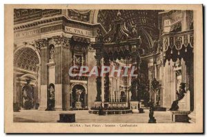 Old Postcard Roma San Pletro interno Confessione