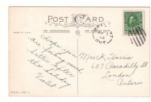 A Happy Easter, Rural Scene, Flowers, Flowering Tree, Vintage 1925 Postcard