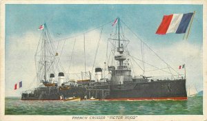 Artist impression 1908 Navy Military French Cruiser Victor Hugo Postcard 21-3619