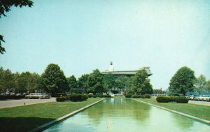 Vintage Postcard  Belmont Park Landscaping & Floral Display Pool Long Island NY