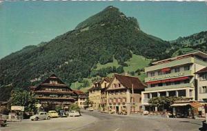 Switzerland Gersau am Vierwaldstaettersee Autofaehreplatz mit Gerbehaus