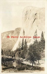 Yosemite National Park, California, RPPC, El Capitan, River Bank View, Valley