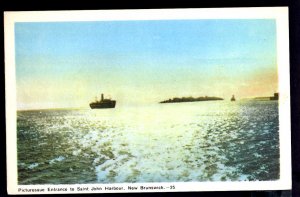 New Brunswick SAINT JOHN Harbour Picturesque Entrance 1947 - WB - PECO