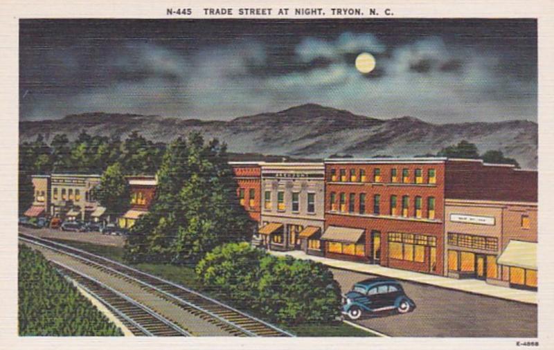 North Carolina Tryon Trade Street At Night