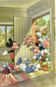 PC DISNEY, MICKEY MOUSE, DONALD, HUEY, DEWEY AND LOUIE, Vintage Postcard(b27824)