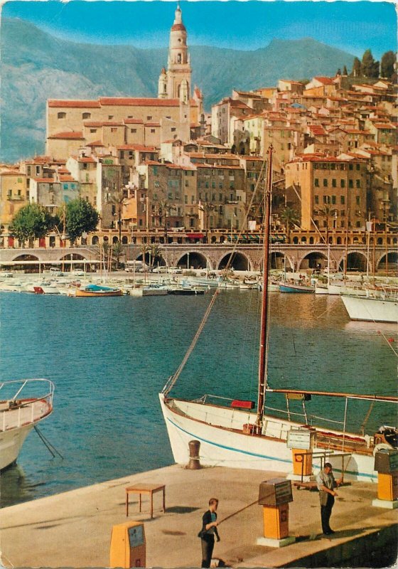 France carte postale Menton Quai Bonaparte et la Ville