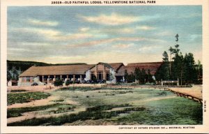 Postcard Yellowstone -  Old Faithful Lodge